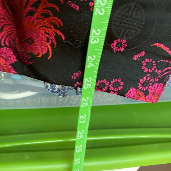 Maggy L Jacket Womens Sz 12 Black Pink Floral‎ Asian Print Satin Lightweight - Picture 7 of 8